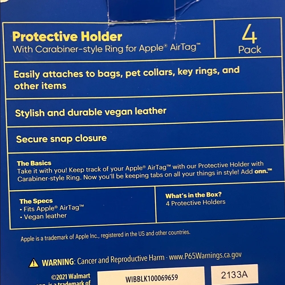Onn. AirTag Holder Set (Vegan Leather)